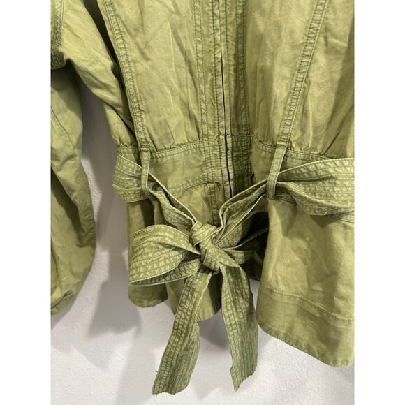 Anthropologie olive green zip jacket with belt - Picture 5 of 7